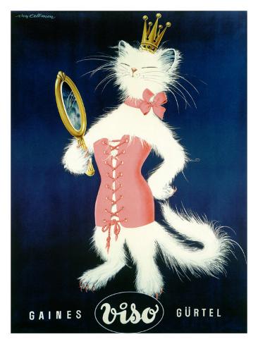 Cat and Cosmetic Mirror Giclee Print - at AllPosters.com. Choose from