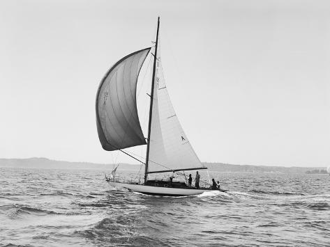 Sailboat Running with its Spinnaker Up Photographic Print