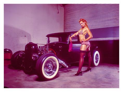 PinUp Girl Flat Head Rat Rod Giclee Print Don't see what you like