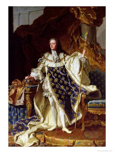 Portrait of Louis XV (1715-74) in His Coronation Robes, 1730 Giclee Print