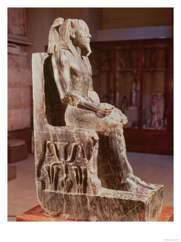 Statue of Khafre (2520-2494 BC) Enthroned, from the Valley Temple of Statue of Khafre (2520-2494 BC) Enthroned, from the Valley Temple of