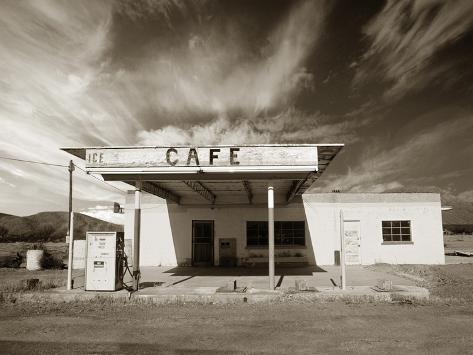 Gas Station and Cafe Photographic Print