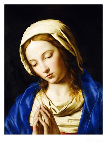 The Madonna, Bust Length, at Prayer Impressão giclée