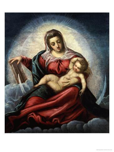 Madonna and child with the book
