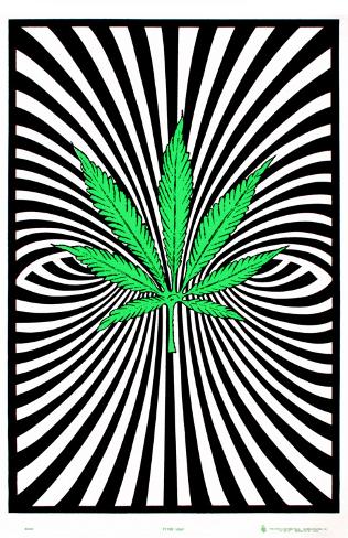 marijuana Leaf Blacklight Poster