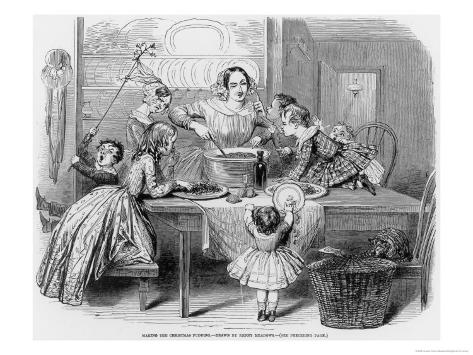 Making the Christmas Pudding, 1848 Giclee Print