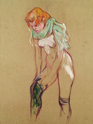WOMAN WITH STOCKING woman with stocking: