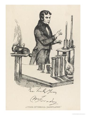 Michael Faraday English Scientist in His Laboratory Giclee Print