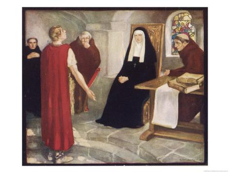 Saint Hilda of Whitby Anglo-Saxon Abbess Receiving a Visit from Caedmon Giclee Print