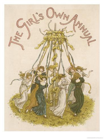 Young Ladies Dancing Around the Maypole Giclee Print