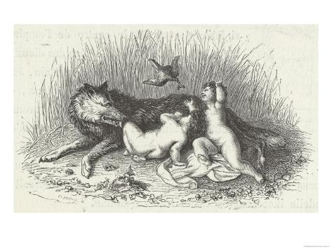 Romulus and Remus are Suckled by a Wolf Giclee Print Romulus and Remus are Suckled by a Wolf Giclee Print
