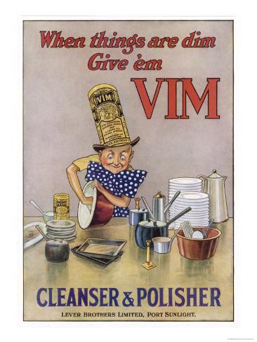 Vim Cleanser and Polisher, When Things are Dim Give Em Vim