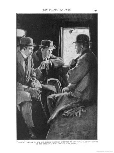 The Valley of Fear 'Leaning Forward in the Cab Holmes Listened Intently Giclee Print