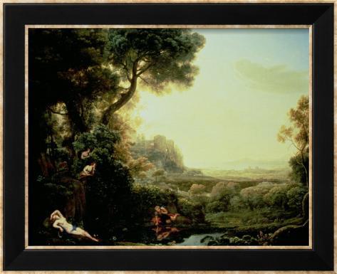 Landscape with Narcissus and Echo, 1644 Posters by Claude Lorrain 