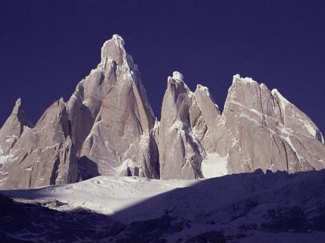 Cerro Torre (3128M) and Torre Egger Peaks, Patagonia, Argentina Premium Poster