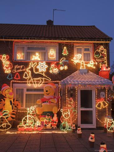 ... with Christmas Lights and Decorations, Surrey, England, United Kingdom