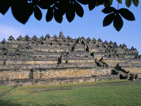 General View of Temple Mound, Buddhist Site of Borobudur, Unesco World Heritage Site, Indonesia Photographic Print