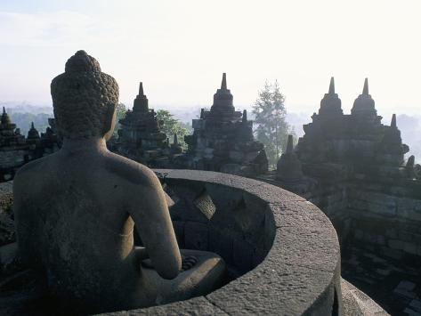 Arupadhatu Buddha, 8th Century Buddhist Site of Borobudur, Unesco World Heritage Site, Indonesia Photographic Print