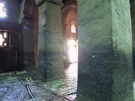 Interior of Christian Church of Bieta Medani Alem, Lalibela, Unesco World Heritage Site, Ethiopia Photographic Print
