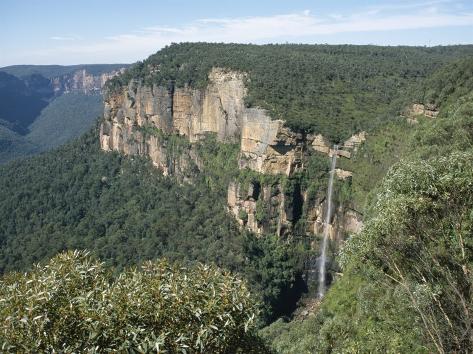 Bridal Veil Falls from Govett's Leap Lookout Blue Mountains National Park