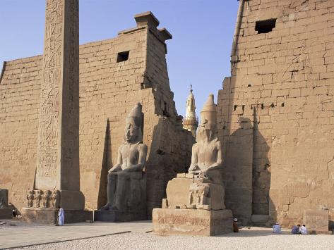 Colossi of Rameses II, Luxor Temple, Luxor, Unesco World Heritage Site, Thebes, Egypt Photographic Print