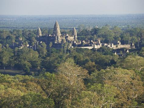 Elevated View of Angkor Wat, Angkor, Unesco World Heritage Site, Siem Reap, Cambodia Photographic Print