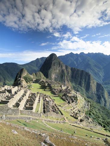 Inca Ruins in Morning Light, Machu Picchu, Unesco World Heritage Site, Urubamba Province, Peru Photographic Print