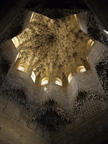 Moorish Ceiling, Alhambra Palace, Unesco World Heritage Site, Granada, Andalucia, Spain Photographic Print