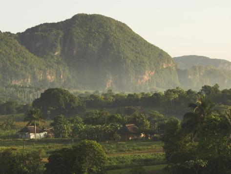 Fertile Plain with Little Farm and Typical Haystack Hills, UNESCO World Heritage Site, Cuba Photographic Print