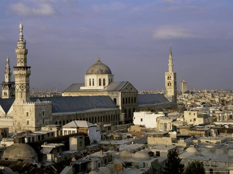 City Skyline Including Omayyad Mosque and Souk, Unesco World Heritage Site, Damascus, Syria Photographic Print