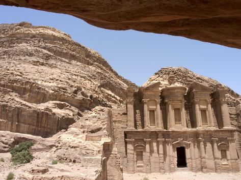 Cave View of the Monastery, Petra, Unesco World Heritage Site, Wadi Musa (Mousa), Jordan Photographic Print