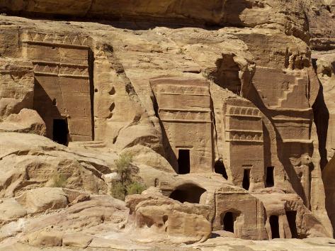 Nabatean Tombs, Petra, Unesco World Heritage Site, Jordan, Middle East Photographic Print