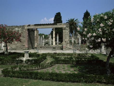 Gardens of Casa Di Fauna, Pompeii, Unesco World Heritage Site, Campania, Italy Photographic Print