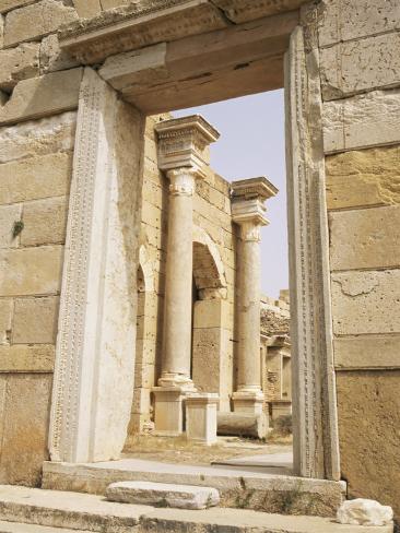 Gate at Colonnade Street, Leptis Magna, Unesco World Heritage Site, Libya, North Africa, Africa Photographic Print