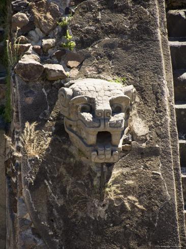Gargoyles on the Temple of Quetzalcoati, Teotihuacan, Unesco World Heritage Site, Mexico Photographic Print