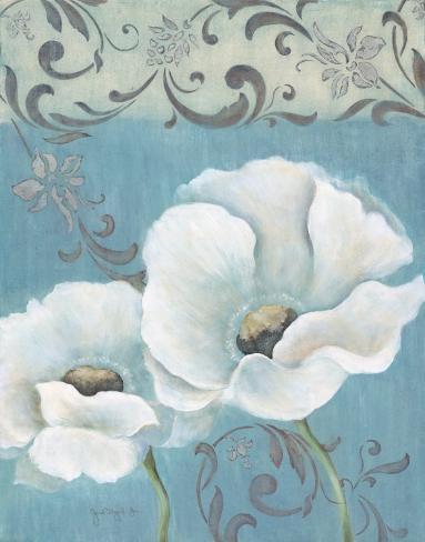Poppies on Blue I Art Print