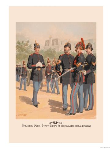 Enlisted Men, Staff and Artillery in Full Dress Premium Poster