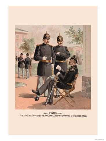 Field and Line Officers, Heavy Artillery and Infantry and Enlisted Men Premium Poster