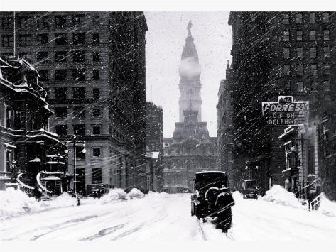 Snow at City Hall, Philadelphia, Pennsylvania Prints at AllPosters.