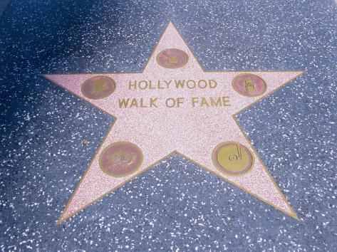 Hollywood Blvd on Walk Of Fame  Hollywood Boulevard  Los Angeles  California  Usa