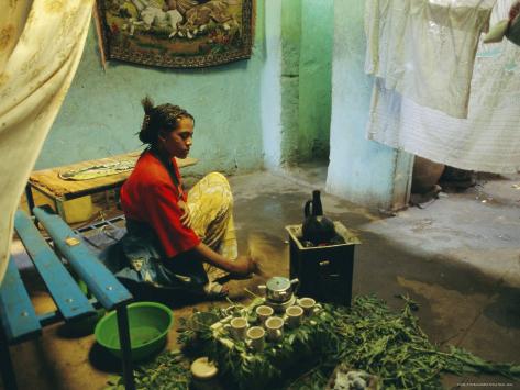 Coffee Ceremony AbiAdi Ethiopia Africa Photographic Print