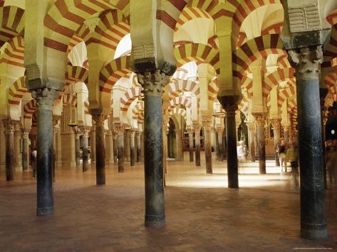 Arches in the Interior of the Great Mosque, Cordoba, Unesco World Heritage Site, Andalucia, Spain Photographic Print