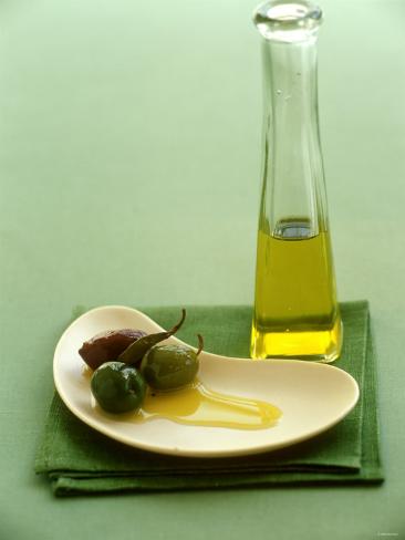 Olives with Olive Oil Photographic Print
