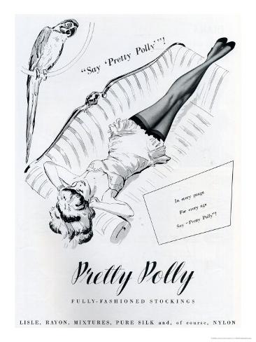 Pretty Polly 1950s hosiery ad <A class=