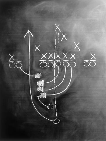 Football Play on Chalkboard Photographic Print