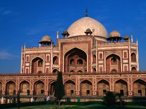 Mughal Architecture on Mughal Architecture On Decorated Facade Of Humayun S Tomb At Sunset