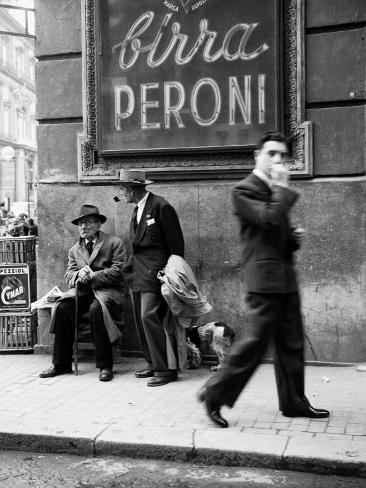 Men in a Street of Napoli Photographic Print