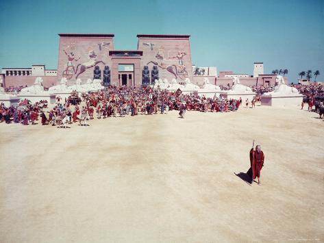 Charlton Heston as Moses in the...