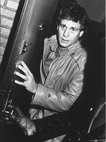 Actor Ryan O'Neal Leaving Via Backstage Door After Performance of Broadway Play 
