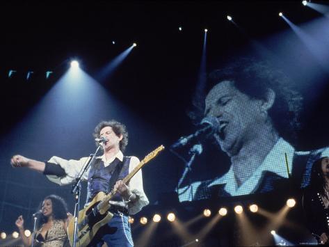 Backup Singer Lisa Fischer and Guitarist Keith Richards During Performance